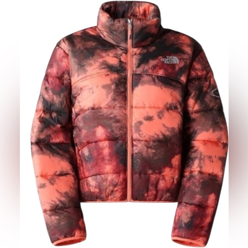The North Face Orange and Black Puffer Jacket